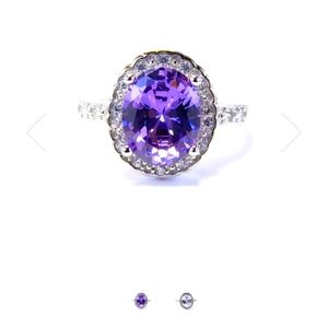 (6) Oval Amythyst Cocktail Ring .925